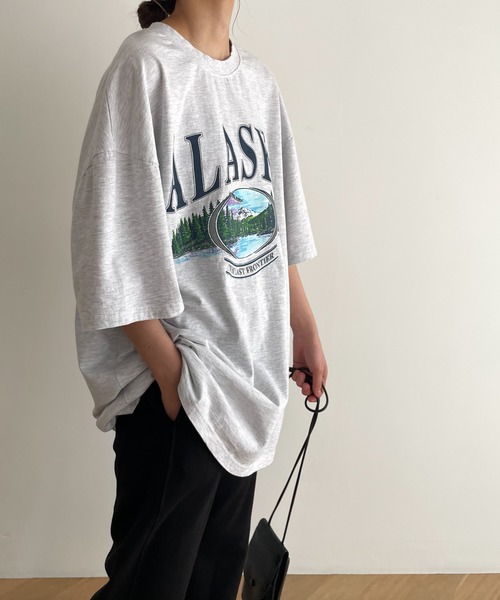 CANAL JEAN(キャナルジーン)の「El mar ALASKA半袖Tシャツ(Tシャツ/カットソー・レディース・ネイビー/ライトグレー・ONE SIZE)」の3枚目の写真