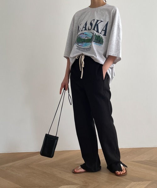 CANAL JEAN(キャナルジーン)の「El mar ALASKA半袖Tシャツ(Tシャツ/カットソー・レディース・ネイビー/ライトグレー・ONE SIZE)」の6枚目の写真
