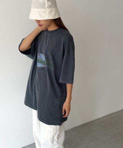 CANAL JEAN(キャナルジーン)の「El mar ALASKA半袖Tシャツ(Tシャツ/カットソー・レディース・ネイビー/ライトグレー・ONE SIZE)」の8枚目の写真