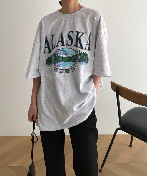 CANAL JEAN(キャナルジーン)の「El mar ALASKA半袖Tシャツ(Tシャツ/カットソー・レディース・ネイビー/ライトグレー・ONE SIZE)」の22枚目の写真