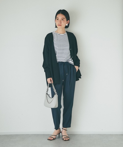 RIVE DROITE（リヴドロワ）の「ロングシーズン使える/クールコットンワイドカーディガン（カーディガン/ボレロ・レディース・イエロー/ブラック/ベージュ・FREE）」の7枚目の写真