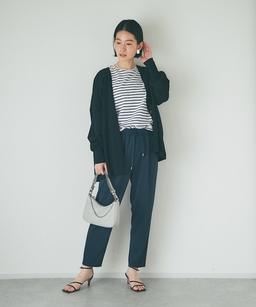 RIVE DROITE（リヴドロワ）の「ロングシーズン使える/クールコットンワイドカーディガン（カーディガン/ボレロ・レディース・イエロー/ブラック/ベージュ・FREE）」の9枚目の写真