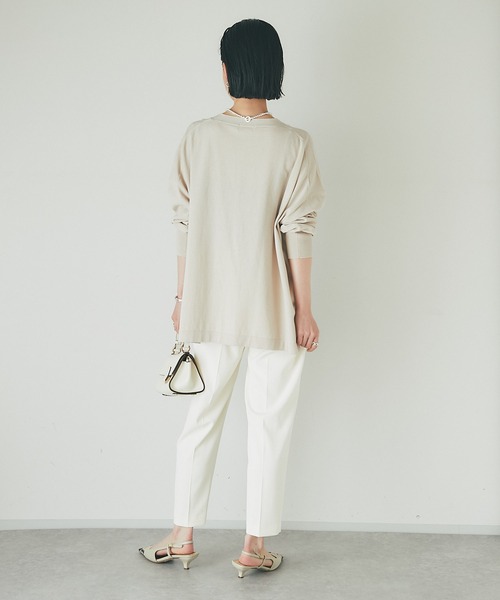 RIVE DROITE（リヴドロワ）の「ロングシーズン使える/クールコットンワイドカーディガン（カーディガン/ボレロ・レディース・イエロー/ブラック/ベージュ・FREE）」の5枚目の写真