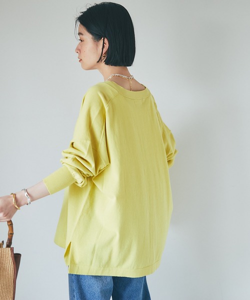 RIVE DROITE（リヴドロワ）の「ロングシーズン使える/クールコットンワイドカーディガン（カーディガン/ボレロ・レディース・イエロー/ブラック/ベージュ・FREE）」の12枚目の写真