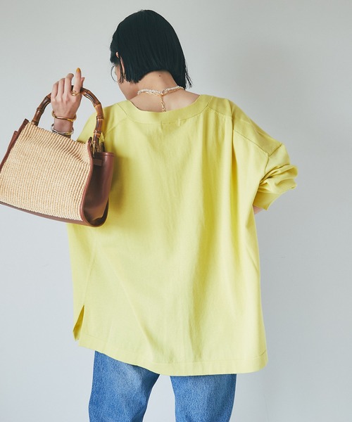 RIVE DROITE（リヴドロワ）の「ロングシーズン使える/クールコットンワイドカーディガン（カーディガン/ボレロ・レディース・イエロー/ブラック/ベージュ・FREE）」の14枚目の写真