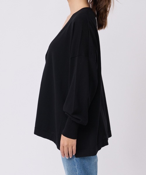 RIVE DROITE（リヴドロワ）の「ロングシーズン使える/クールコットンワイドカーディガン（カーディガン/ボレロ・レディース・イエロー/ブラック/ベージュ・FREE）」の20枚目の写真