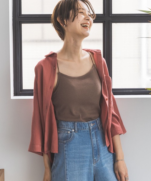 LEPSIM(レプシィム)の「カップ付きホソキャミ 175280(キャミソール・レディース・グレイッシュベージュ/ブラウン/ブラック/オフホワイト・FREE)」の3枚目の写真