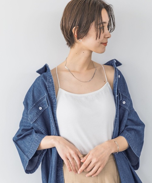 LEPSIM(レプシィム)の「カップ付きホソキャミ 175280(キャミソール・レディース・グレイッシュベージュ/ブラウン/ブラック/オフホワイト・FREE)」の2枚目の写真