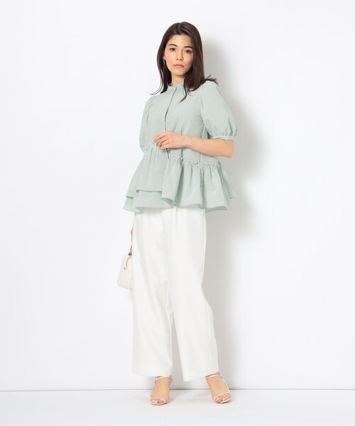 極美品♡NOLLEY’S Sophi サッカーペプラム ギャザー ブラウス M サッカーペプラムギャザーブラウス｜ノーリーズの通販｜&mall