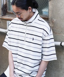 U.S. POLO ASSN. / ユーエスポロアッスン 別注 コラボ オーバーサイズ ハーフジップ 半袖 Tシャツ