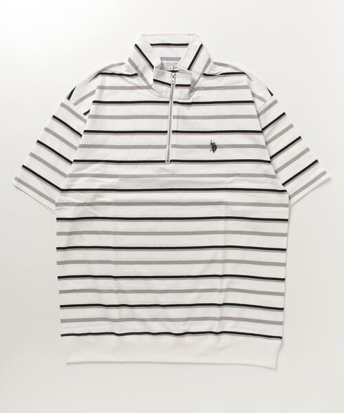 U.S. POLO ASSN.(ユーエスポロアッスン)の「U.S. POLO ASSN. / ユーエスポロアッスン 別注 コラボ オーバーサイズ ハーフジップ 半袖 Tシャツ(Tシャツ/カットソー・メンズ・ブルー系その他/ライトベージュ/チャコール/ホワイト系その他/ブラック/ブラック系その他/ホワイト/ダークグリーン/ネイビー・MEDIUM/X-LARGE/LARGE)」の20枚目の写真