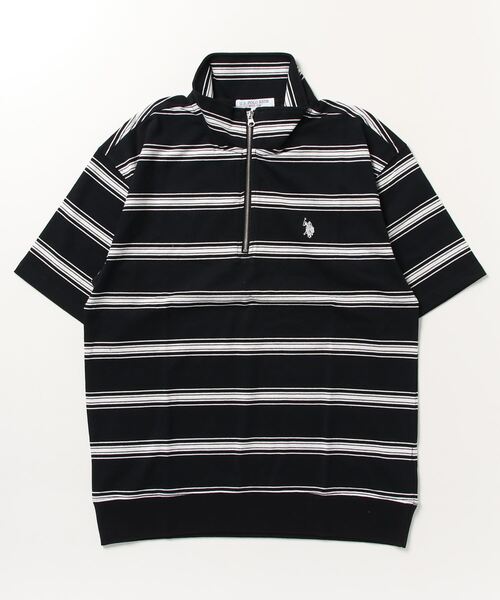 U.S. POLO ASSN.(ユーエスポロアッスン)の「U.S. POLO ASSN. / ユーエスポロアッスン 別注 コラボ オーバーサイズ ハーフジップ 半袖 Tシャツ(Tシャツ/カットソー・メンズ・ブルー系その他/ライトベージュ/チャコール/ホワイト系その他/ブラック/ブラック系その他/ホワイト/ダークグリーン/ネイビー・MEDIUM/X-LARGE/LARGE)」の22枚目の写真