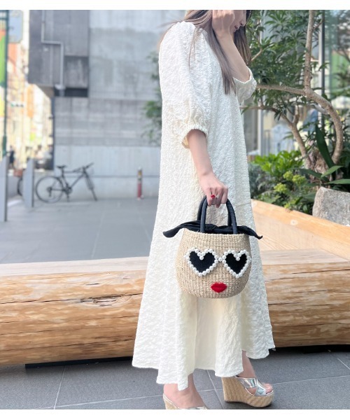 ロージーモンスター パプリカワンピース ジャガードワンピース ホワイト M ロージーモンスター パプリカワンピース ジャガードワンピース