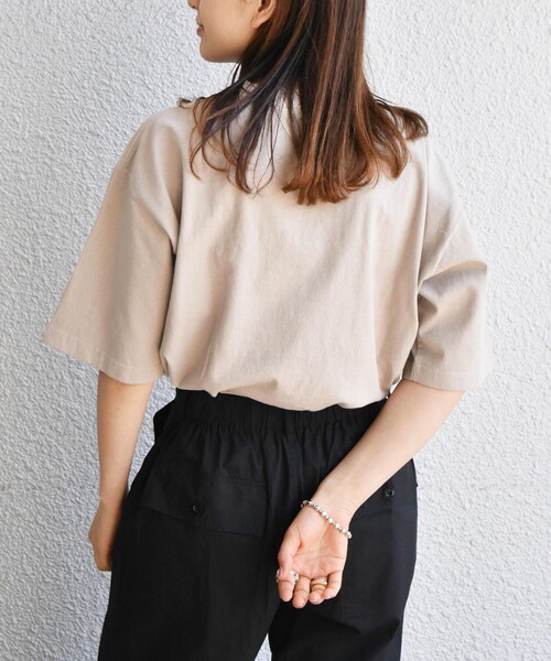 SHIPS any(シップス エニィ)の「SHIPS any: "COTTON USA" ヘビーウェイト クルーネック ポケット Tシャツ(Tシャツ/カットソー・メンズ・ブラック/ライトカーキ/ホワイト/コバルトブルー/バイオレット・LARGE/SMALL/X-LARGE/MEDIUM)」の1枚目の写真