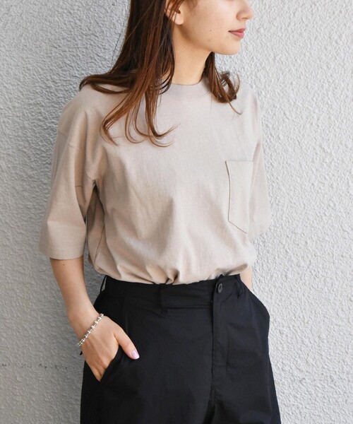 SHIPS any(シップス エニィ)の「SHIPS any: "COTTON USA" ヘビーウェイト クルーネック ポケット Tシャツ(Tシャツ/カットソー・メンズ・ブラック/ライトカーキ/ホワイト/コバルトブルー/バイオレット・LARGE/SMALL/X-LARGE/MEDIUM)」の16枚目の写真