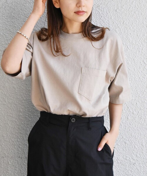SHIPS any(シップス エニィ)の「SHIPS any: "COTTON USA" ヘビーウェイト クルーネック ポケット Tシャツ(Tシャツ/カットソー・メンズ・ブラック/ライトカーキ/ホワイト/コバルトブルー/バイオレット・LARGE/SMALL/X-LARGE/MEDIUM)」の17枚目の写真