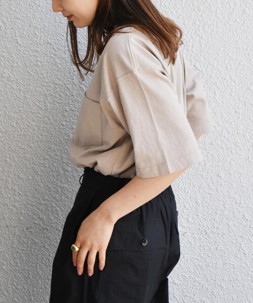 SHIPS any(シップス エニィ)の「SHIPS any: "COTTON USA" ヘビーウェイト クルーネック ポケット Tシャツ(Tシャツ/カットソー・メンズ・ブラック/ライトカーキ/ホワイト/コバルトブルー/バイオレット・LARGE/SMALL/X-LARGE/MEDIUM)」の18枚目の写真