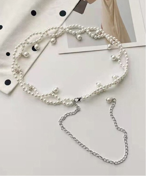 Port(ポート)の「パール ウエスト ベルト / 細ベルト #_(ベルト・レディース・ホワイト系その他/ホワイト/アイボリー・FREE)」の6枚目の写真