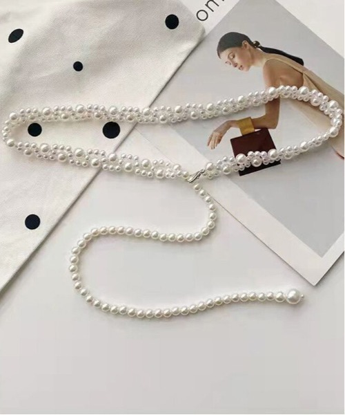 Port(ポート)の「パール ウエスト ベルト / 細ベルト #_(ベルト・レディース・ホワイト系その他/ホワイト/アイボリー・FREE)」の7枚目の写真