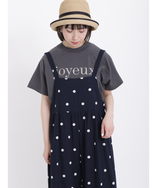 Samansa Mos2（サマンサ モスモス）の「ロゴ刺繍スタンドネックTシャツ（Tシャツ/カットソー・レディース・オフホワイト/イエロー/チャコール・ﾌﾘ-）」の3枚目の写真