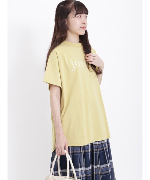 Samansa Mos2（サマンサ モスモス）の「ロゴ刺繍スタンドネックTシャツ（Tシャツ/カットソー・レディース・オフホワイト/イエロー/チャコール・ﾌﾘ-）」の4枚目の写真