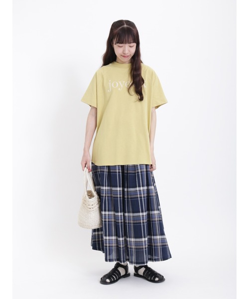 Samansa Mos2（サマンサ モスモス）の「ロゴ刺繍スタンドネックTシャツ（Tシャツ/カットソー・レディース・オフホワイト/イエロー/チャコール・ﾌﾘ-）」の7枚目の写真