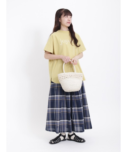 Samansa Mos2（サマンサ モスモス）の「ロゴ刺繍スタンドネックTシャツ（Tシャツ/カットソー・レディース・オフホワイト/イエロー/チャコール・ﾌﾘ-）」の8枚目の写真