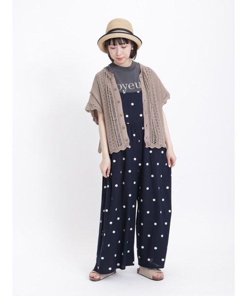 Samansa Mos2（サマンサ モスモス）の「ロゴ刺繍スタンドネックTシャツ（Tシャツ/カットソー・レディース・オフホワイト/イエロー/チャコール・ﾌﾘ-）」の15枚目の写真