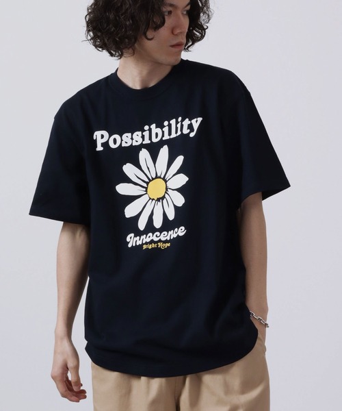 MODISH GAZE(モディシュガゼ)の「MODISH GAZE プリント半袖Tシャツ デイジープリント Possibility(Tシャツ/カットソー・メンズ・ネイビー/ブラック/ホワイト・M/XL/L)」の7枚目の写真