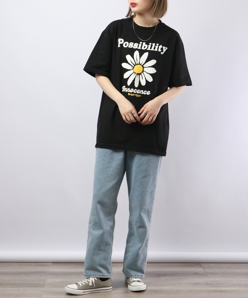 MODISH GAZE(モディシュガゼ)の「MODISH GAZE プリント半袖Tシャツ デイジープリント Possibility(Tシャツ/カットソー・メンズ・ネイビー/ブラック/ホワイト・M/XL/L)」の21枚目の写真