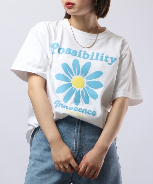 MODISH GAZE(モディシュガゼ)の「MODISH GAZE プリント半袖Tシャツ デイジープリント Possibility(Tシャツ/カットソー・メンズ・ネイビー/ブラック/ホワイト・M/XL/L)」の17枚目の写真