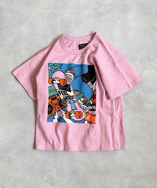 Life Support Products(ライフサポートプロダクツ)の「デイリープリントTee(80~150cm)(Tシャツ/カットソー・キッズ・杢グレー/ライトピンク/ダークブルー/ブラック/ベージュ/オレンジ/バイオレット/ホワイト/レッド/ブルー/ライトグリーン/アイボリー/イエロー/オフホワイト/グリーン/パープル/チャコール/ネイビー/ライトブルー/ブラウン・95/140/120/90/150/130/80/100/110)」の18枚目の写真