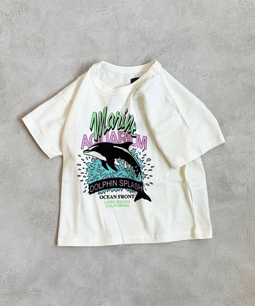 Life Support Products(ライフサポートプロダクツ)の「デイリープリントTee(80~150cm)(Tシャツ/カットソー・キッズ・杢グレー/ライトピンク/ダークブルー/ブラック/ベージュ/オレンジ/バイオレット/ホワイト/レッド/ブルー/ライトグリーン/アイボリー/イエロー/オフホワイト/グリーン/パープル/チャコール/ネイビー/ライトブルー/ブラウン・95/140/120/90/150/130/80/100/110)」の2枚目の写真