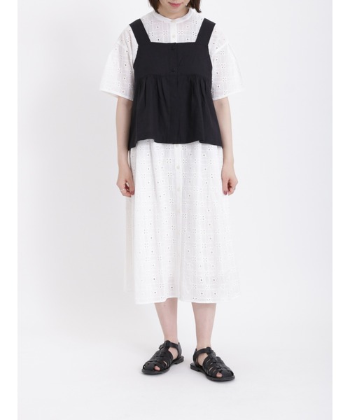 sm2rhythm（サマンサモスモスリズム）の「幾何学柄刺繍ワンピース（ワンピース・レディース・ブラック/オフホワイト/ブルー・F）」の10枚目の写真