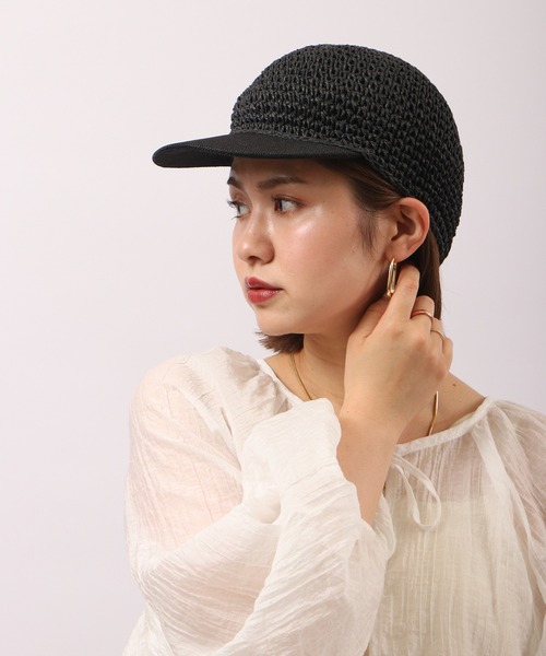 帽子 キャップ 異素材 ボア PU 4colors. 調整可能 セール】異素材細編みキャップ(キャップ)|FUNALIVE(ファン