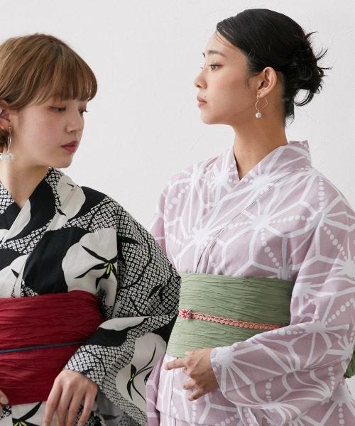 Neina（ネイナ）の「【浴衣】綿100％浴衣3点セット（ゆかた＋へこ帯＋下駄）〔Neina〕（浴衣・レディース・ブラック系/ベージュ系/グリーン系/ピンク系/レッド系/ネイビー系/ブルー系/グレー系・F/FREE）」の11枚目の写真