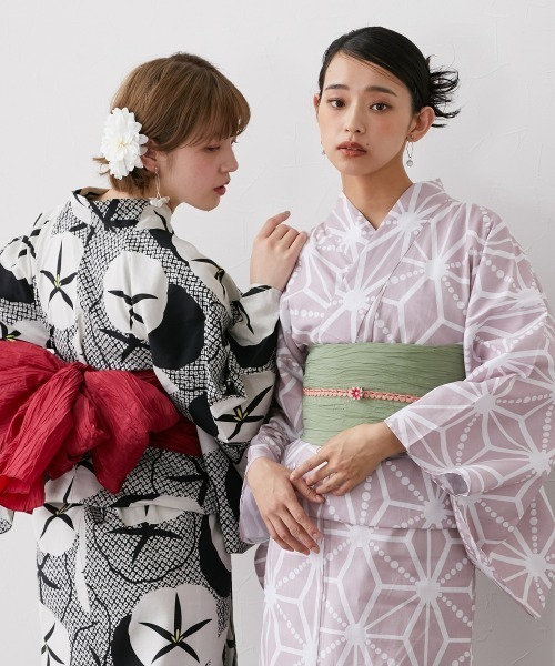 Neina（ネイナ）の「【浴衣】綿100％浴衣3点セット（ゆかた＋へこ帯＋下駄）〔Neina〕（浴衣・レディース・ブラック系/ベージュ系/グリーン系/ピンク系/レッド系/ネイビー系/ブルー系/グレー系・F/FREE）」の10枚目の写真