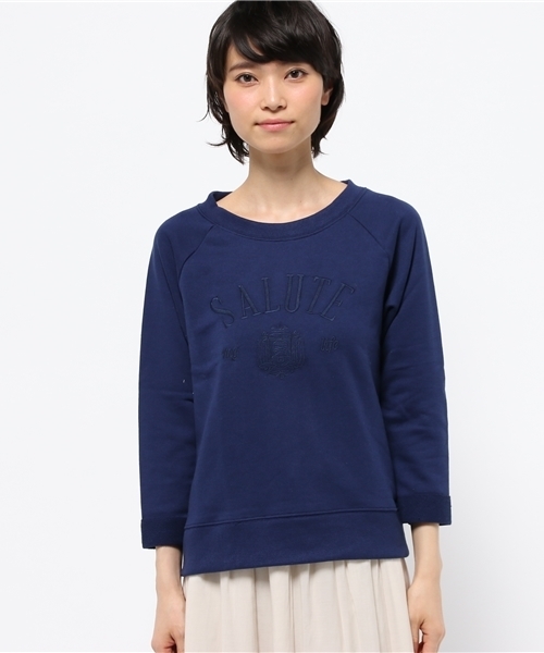 OUTLET(アウトレット)の「【CIAOPANIC TYPY】カレッジ刺繍スエットプルオーバー(Tシャツ/カットソー・レディース・ネイビー・FREE)」の2枚目の写真