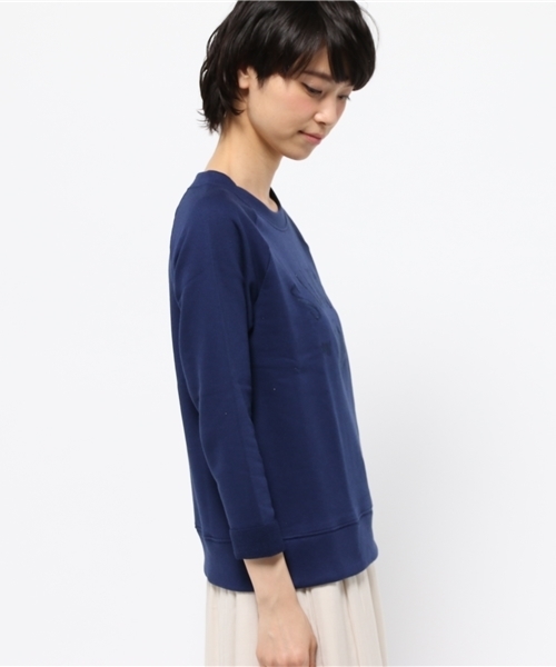 OUTLET(アウトレット)の「【CIAOPANIC TYPY】カレッジ刺繍スエットプルオーバー(Tシャツ/カットソー・レディース・ネイビー・FREE)」の3枚目の写真