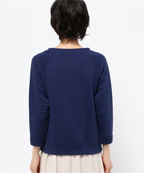 OUTLET(アウトレット)の「【CIAOPANIC TYPY】カレッジ刺繍スエットプルオーバー(Tシャツ/カットソー・レディース・ネイビー・FREE)」の4枚目の写真