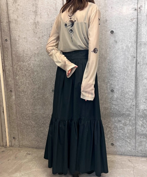 byYOUANCE（バイユアンス）の「TATTOOシアーロンT（Tシャツ/カットソー・レディース・ホワイト/ブラック/ベージュ・FREE）」の12枚目の写真