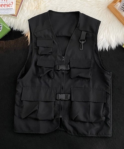 BENDER TOKYO(ベンダートウキョウ)の「【BENDER TOKYO】ユーティリティポケット ミリタリーベスト(ベスト・メンズ・ブラック/オリーブ・M/L)」の2枚目の写真