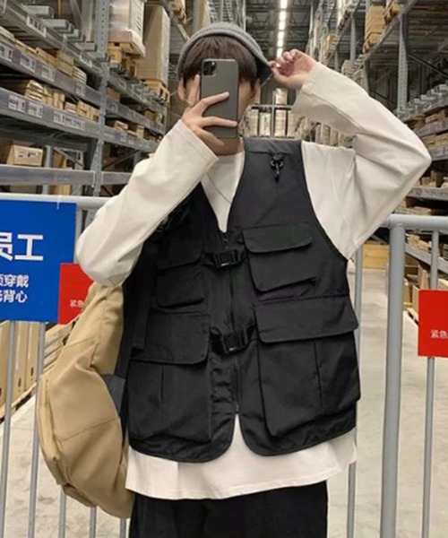 BENDER TOKYO(ベンダートウキョウ)の「【BENDER TOKYO】ユーティリティポケット ミリタリーベスト(ベスト・メンズ・ブラック/オリーブ・M/L)」の12枚目の写真