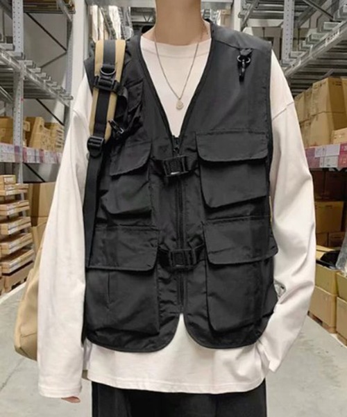 BENDER TOKYO(ベンダートウキョウ)の「【BENDER TOKYO】ユーティリティポケット ミリタリーベスト(ベスト・メンズ・ブラック/オリーブ・M/L)」の13枚目の写真