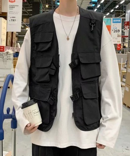 BENDER TOKYO(ベンダートウキョウ)の「【BENDER TOKYO】ユーティリティポケット ミリタリーベスト(ベスト・メンズ・ブラック/オリーブ・M/L)」の14枚目の写真