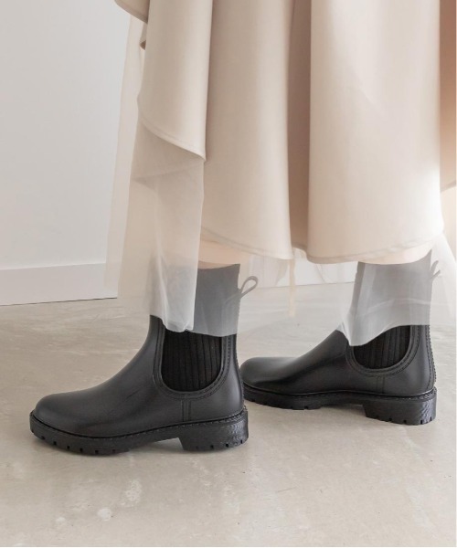 RANDA（ランダ）の「サイドゴアレインブーツ（レインシューズ・レディース・ベージュ/ブラック・M/L/LL/S）」の6枚目の写真