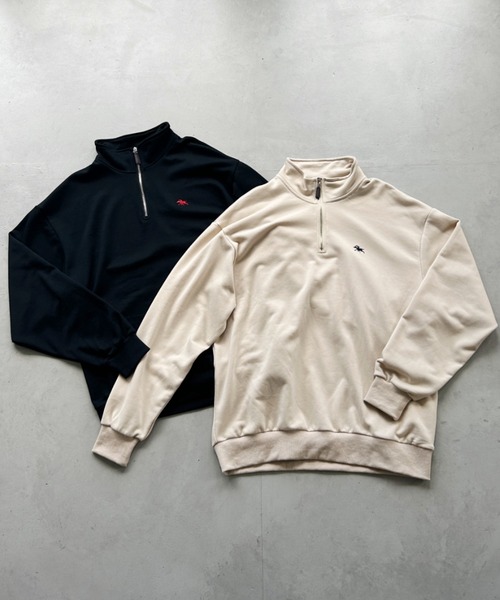 POLOCHAMPS(ポロチャンプス)の「【POLOCHAMPS/ポロチャンプス】 別注 ハーフジップ ワンポイント刺繍 スウェット(スウェット・レディース・グレー/ブラック/ベージュ/アイボリー・FREE)」の8枚目の写真
