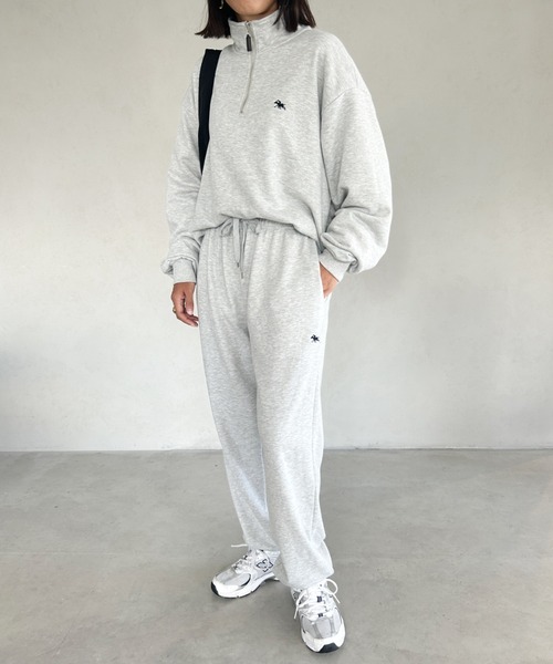POLOCHAMPS(ポロチャンプス)の「【POLOCHAMPS/ポロチャンプス】 別注 ハーフジップ ワンポイント刺繍 スウェット(スウェット・レディース・グレー/ブラック/ベージュ/アイボリー・FREE)」の7枚目の写真
