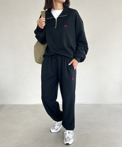 POLOCHAMPS(ポロチャンプス)の「【POLOCHAMPS/ポロチャンプス】 別注 ハーフジップ ワンポイント刺繍 スウェット(スウェット・レディース・グレー/ブラック/ベージュ/アイボリー・FREE)」の15枚目の写真