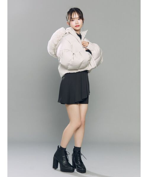 EATME（イートミー）の「フードダウンブルゾン（ブルゾン・レディース・ブラック/オフホワイト・FREE）」の13枚目の写真